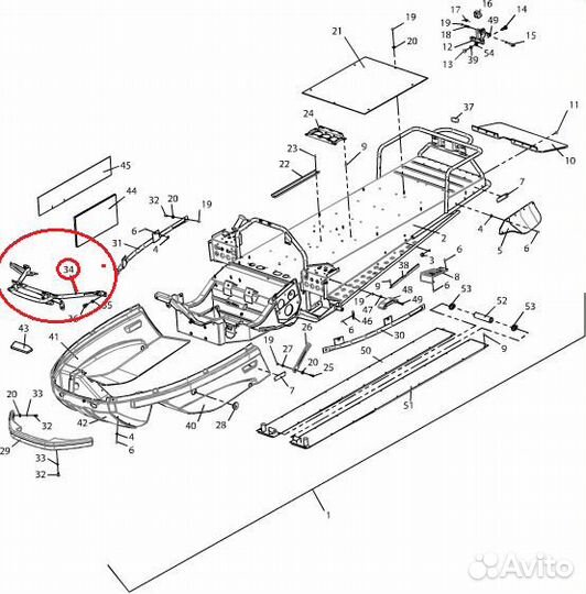 Тайга Атака Люкс кронштейн бампера L30100680