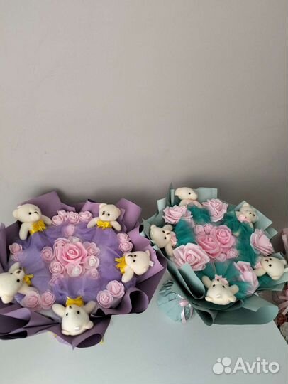 Букет плюшевых медвежат