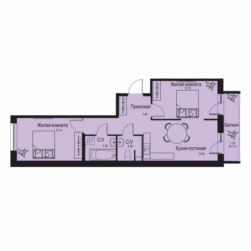 2-к. квартира, 50,5 м², 1/9 эт.
