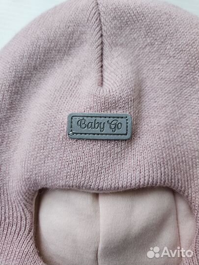 Шапка шлем для девочки Baby Go 6-12 мес