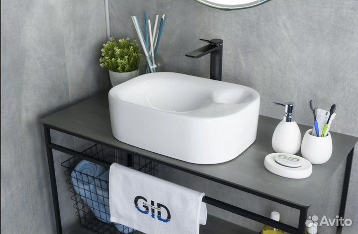 Накладная белая раковина для ванной Gid N9266