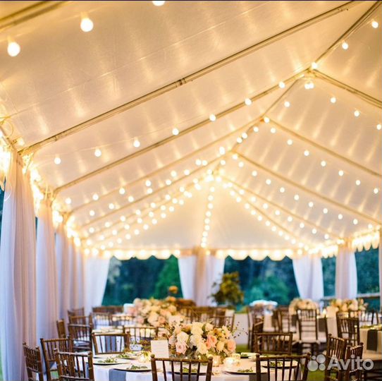 Монтаж гирлянда для патио/беседки/лофт/лампочки