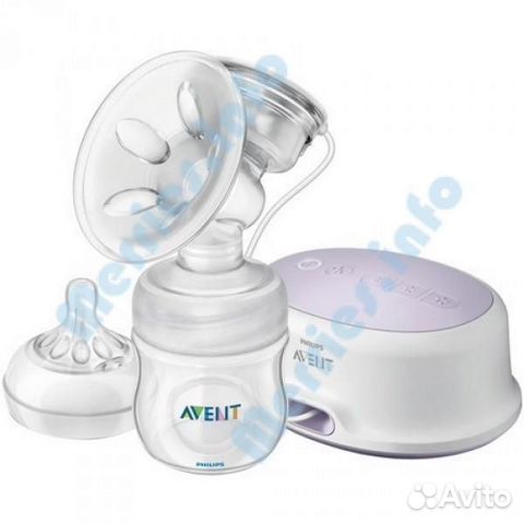 Avent молокоотсос электрический + 2 доп. бутылочки