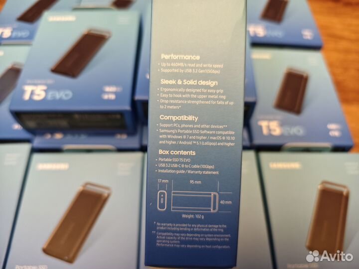 4TB Samsung T5 Evo USB-SSD (460Mb/s, Корея)