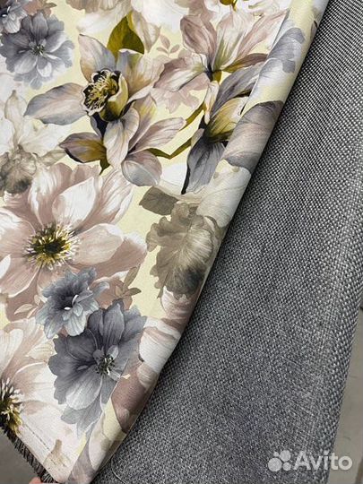 Шторы готовые, рогожка акварель