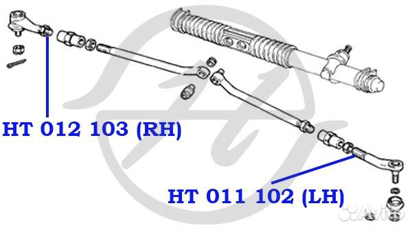Наконечник рулевой тяги, правый HT012103