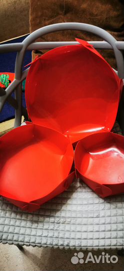 Разборные корзины чаши,набор, пластик. Икеа