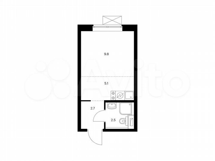 Квартира-студия, 20,1 м², 20/33 эт.