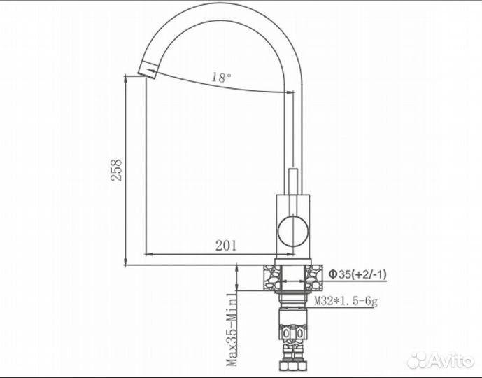 Смеситель для кухни haiba hb71304-3