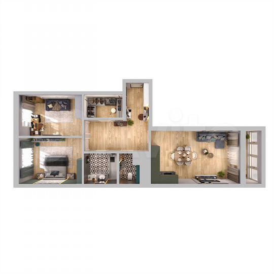 2-к. квартира, 69,6 м², 10/10 эт.