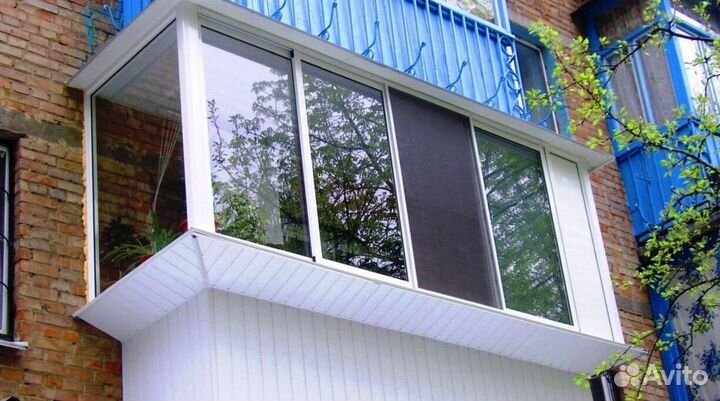 Остекление балконов и лоджий под ключ D6082