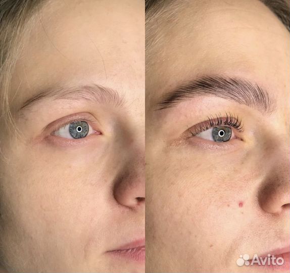 Наращивание ресниц брови в салоне