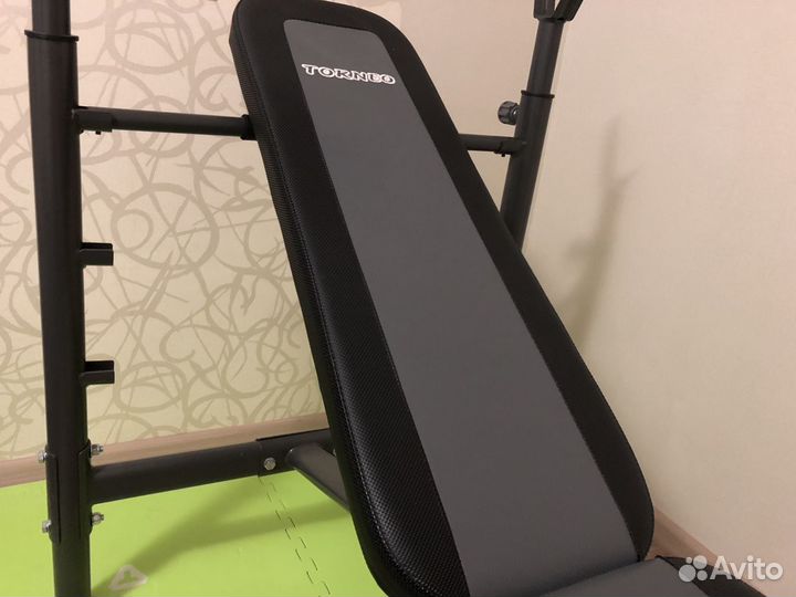 Комплект: силовая скамья Torneo, гриф, блины