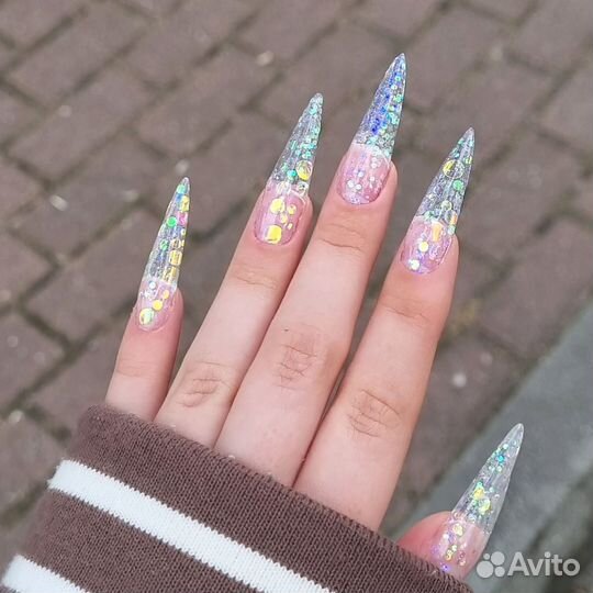 Маникюр наращивание покрытие гель лаком