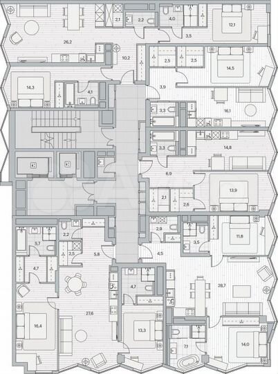 1-к. квартира, 43,6 м², 8/18 эт.