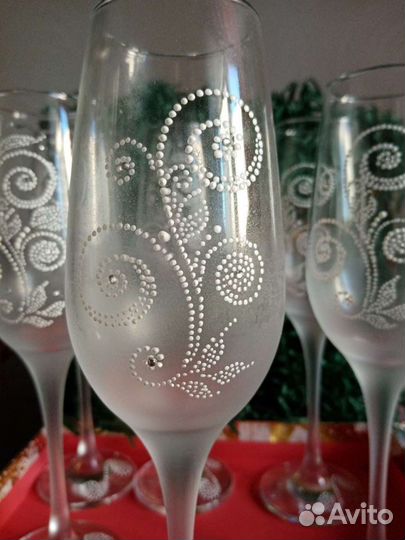 Фужеры, бокалы ручная роспись