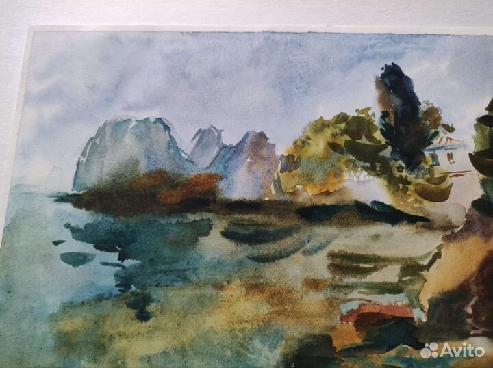 Картина, этюд акварелью 