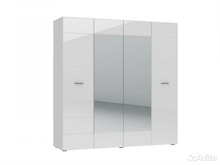 Шкаф 4-х створчатый белый глянец