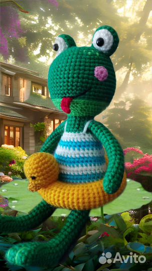 Вязаная игрушка, Лягушка