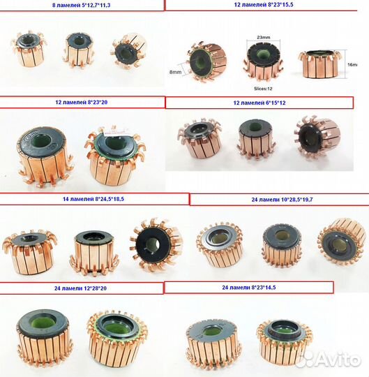 Коллектор мотора печки, электромотора