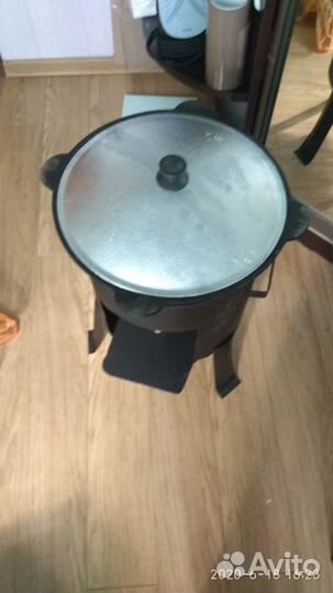 Комплект казан узбекский чугунный +очаг 8л