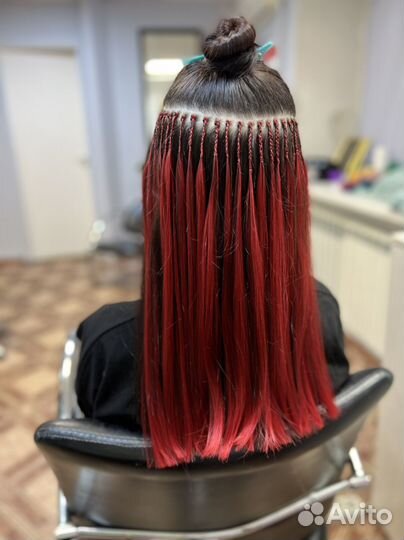 Цветное наращивание волос