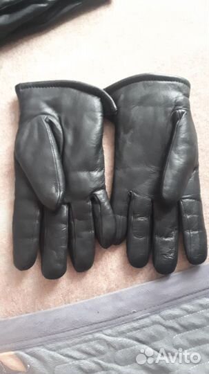 Перчатки кожаные зимние мужские