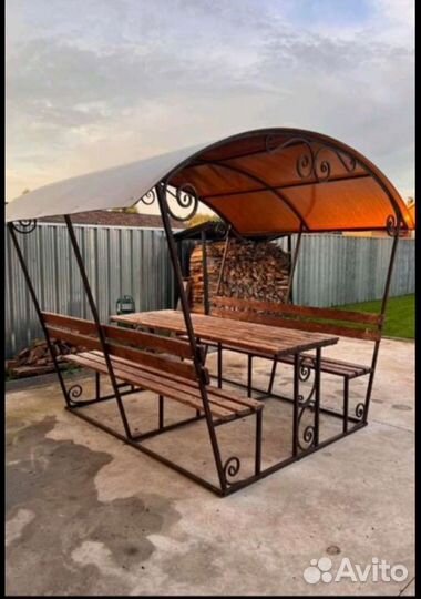 Беседка для дачи металлическая б/у
