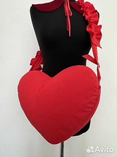 Сумка женская через плечо красное сердце