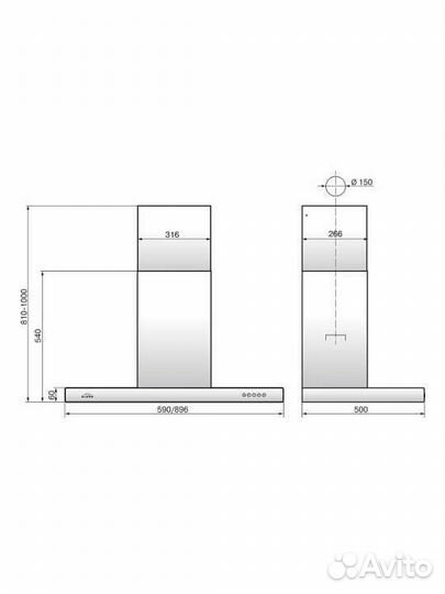 Вытяжка каминная elikor Опал 60Н-650-Э3Д