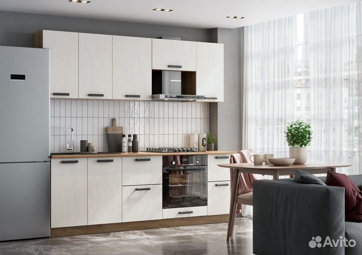 Кухня 1,8 Пасадена лдсп (Белый/Белый брилиант/Олву