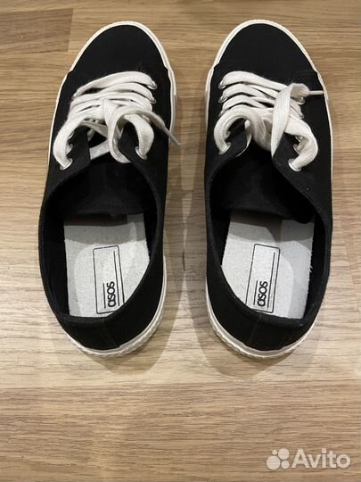 Кеды ASOS мужские, текстильные, черные, размер 42