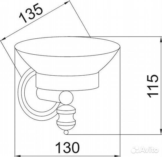 Держатель для мыла латунь/стекло Boheme Palazzo
