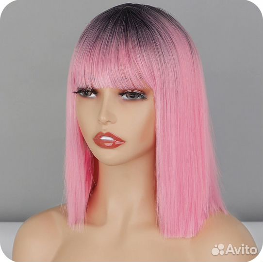 Парик розовый