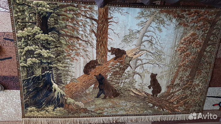 Антикварный ковёр «Утро в сосновом лесу» Гдр