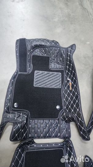Кожаные 3D коврики в салон авто