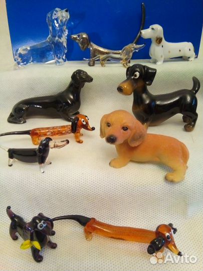 Таксы. коллекция статуэток 11 штук