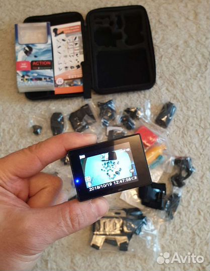 Action camera + кейс + куча нового крепежа