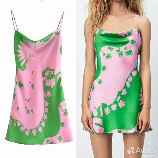 Платье zara сатин