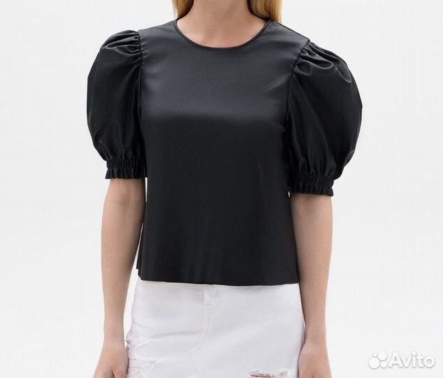 Блузка hm экокожа