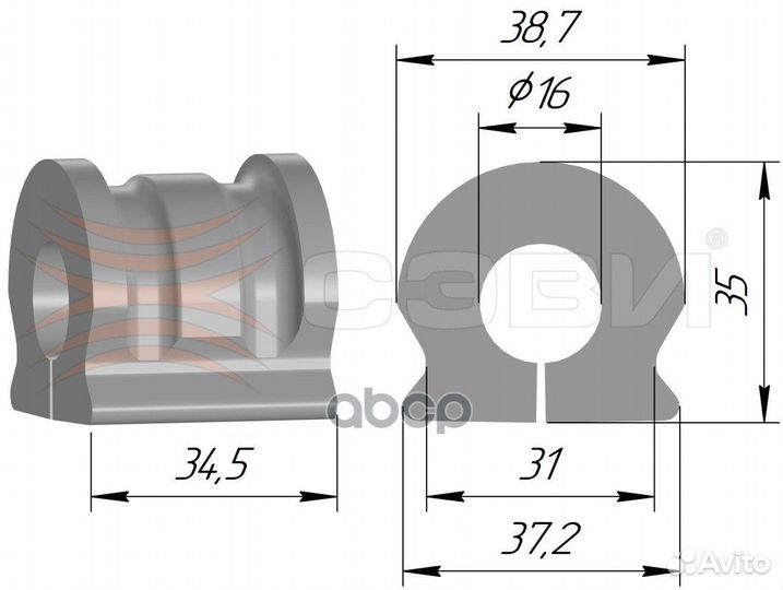 Подушка стабилизатора для а/м VW: Polo IV, V