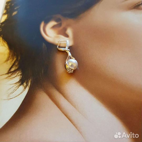 Набор бижутерный серьги+кулон с цепочкой