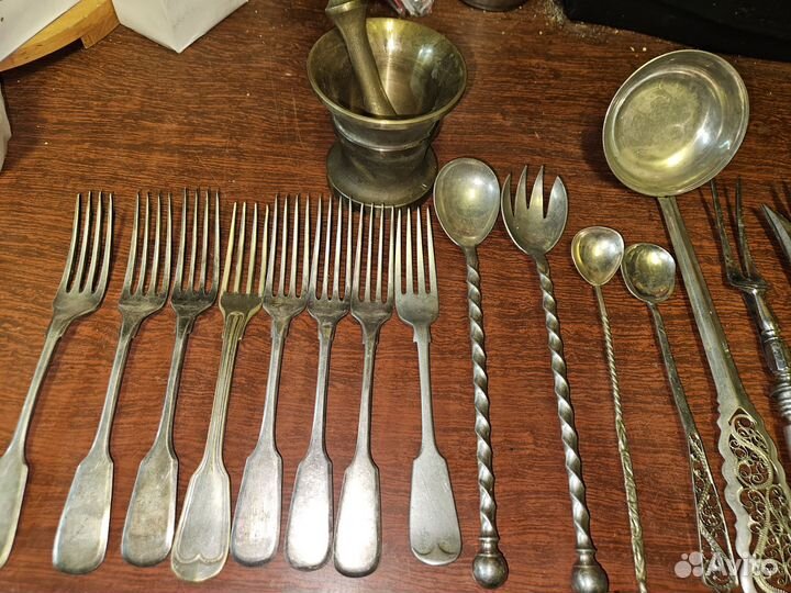 Набор столовых приборов серебро