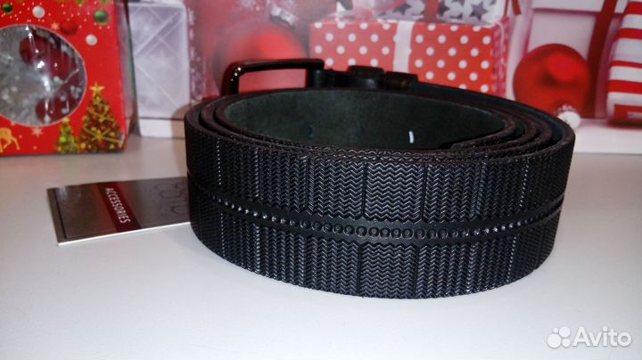 Ремень кожаный мужской Corsa Como черного цвета