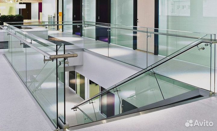 Стеклянные ограждения для лестницы