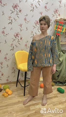 Пуловер чистошерстяной ручная работа