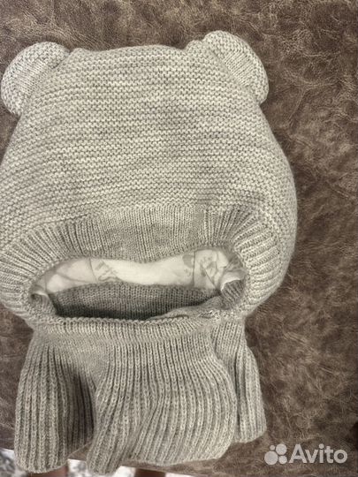 Шапка -шлем Журавлик с манишкой