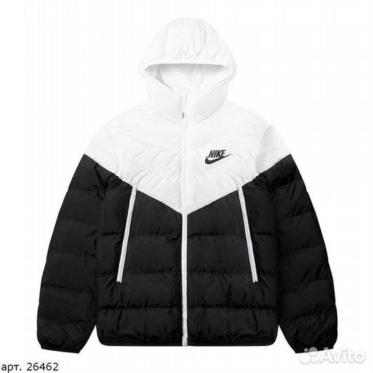 Зимний пуховик Nike half color BnW Чёрный