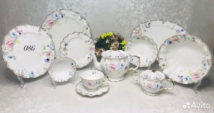 Сервиз Завтрак у Королевы фарфор Цветы