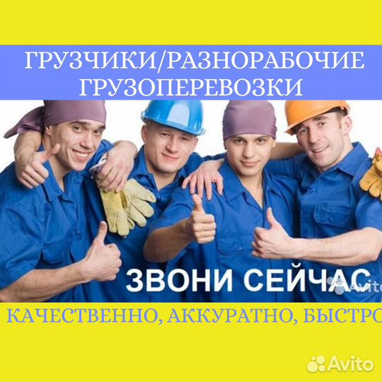 Грузчики/Разнорабочие/Копка земли/Грузоперевозки